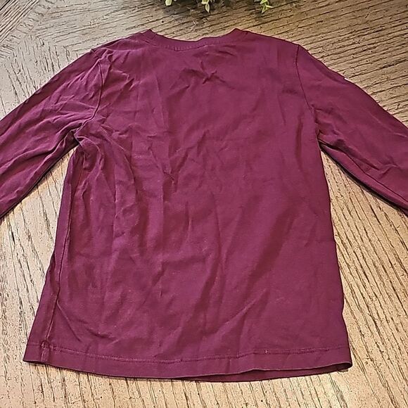 Boys burgendy long sleeve shirt size S 6/7 - Picture 8 of 10
